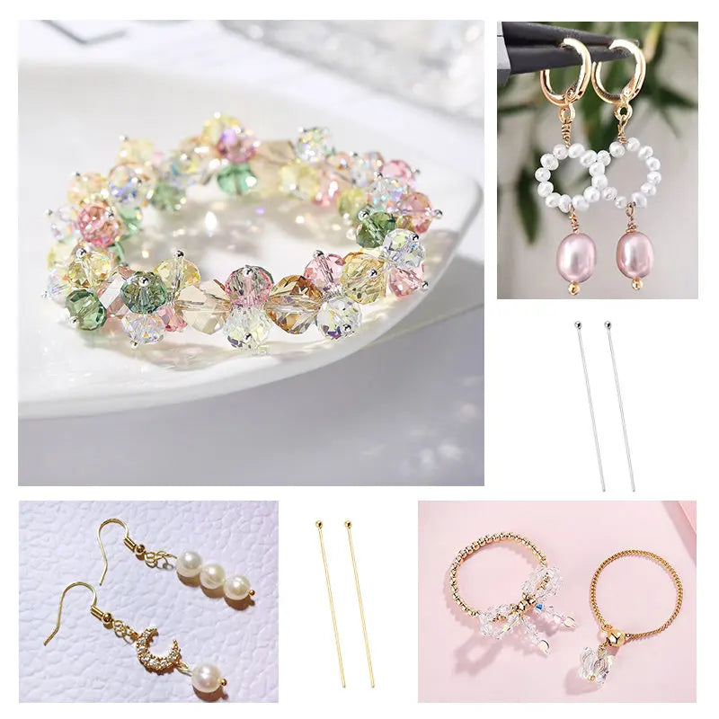 Stainless Steel Ball Head Pins Silver Gold Plated Eye Pins 50pcs/100pcs