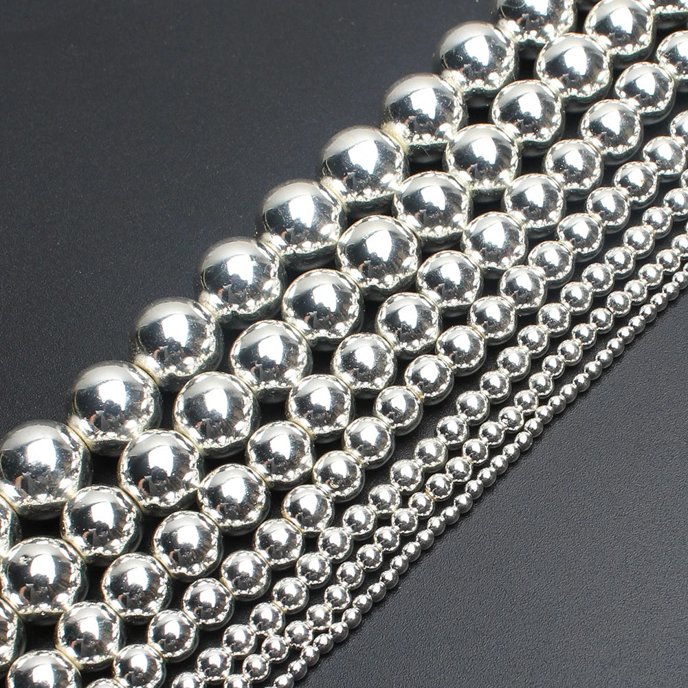 AAA  Hematite Stone Beads Round  For Jewelry Making  Bracelets, Necklaces,   2/3/4/6/8/10/12MM 15"Strand