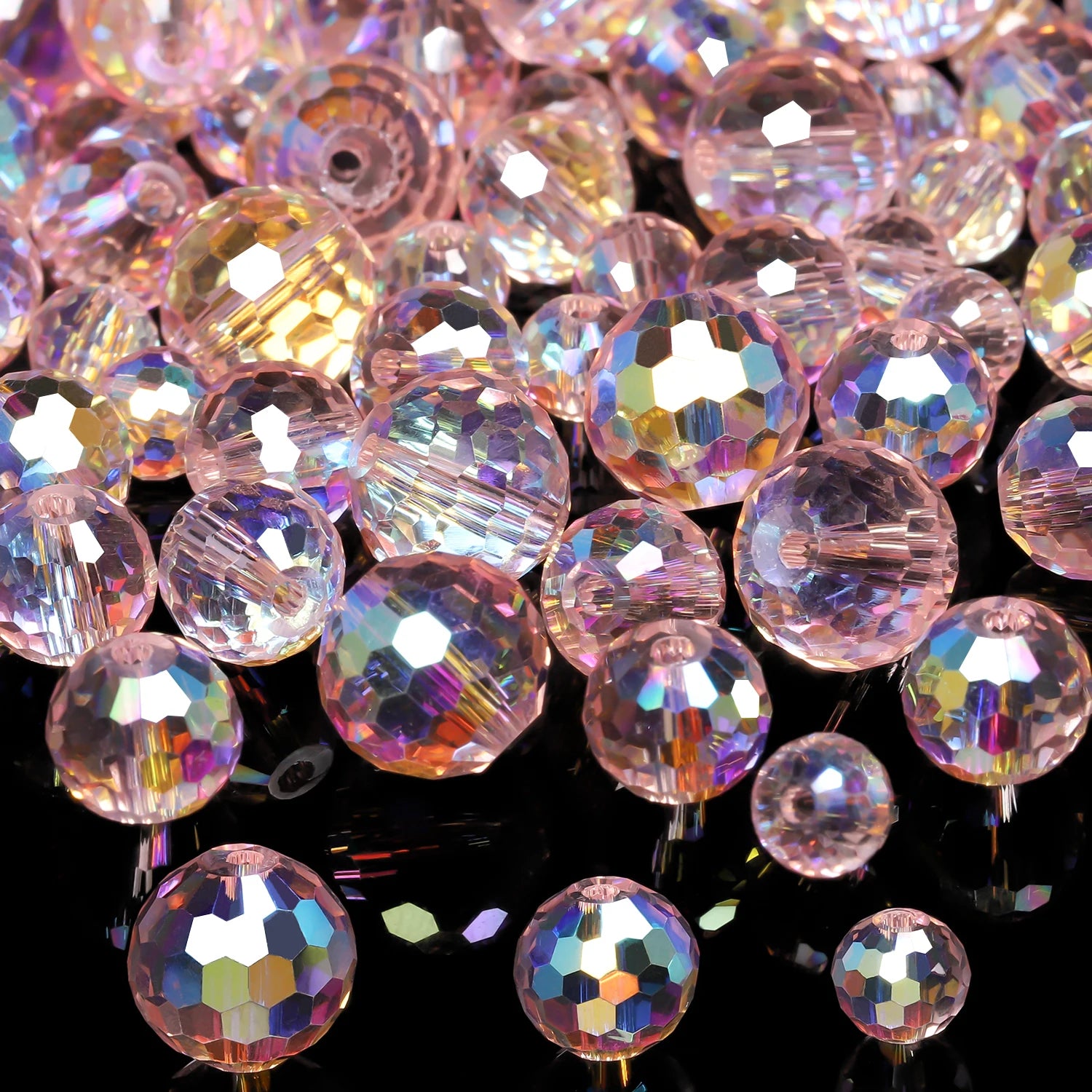 Vibrant Austrian Crystal Glass Beads 6-10mm Faceted Round  for Jewelry Making 30-50pcs