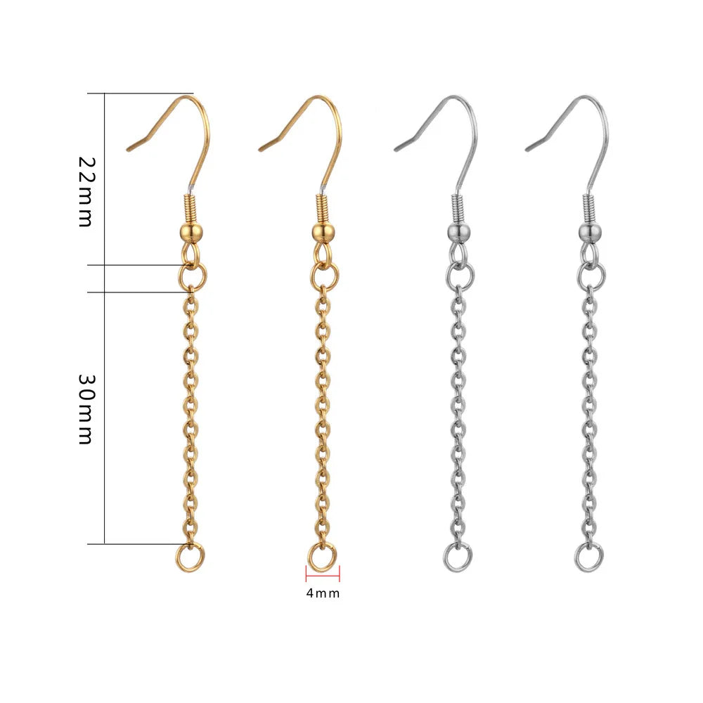 Stainless Steel Dangle Earring Wires Extension Chain Connector Hypoallergenic  Jewelry Findings 10pcs