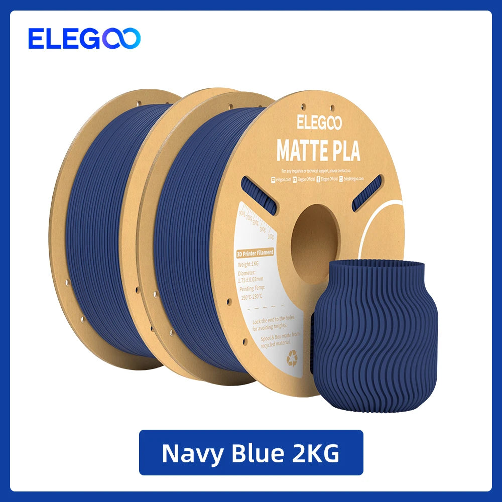 Matte Filament PLA 1KG for FDM 3D Printer PLA ELEGOO Dimensional Accuracy +/- 0.02mm