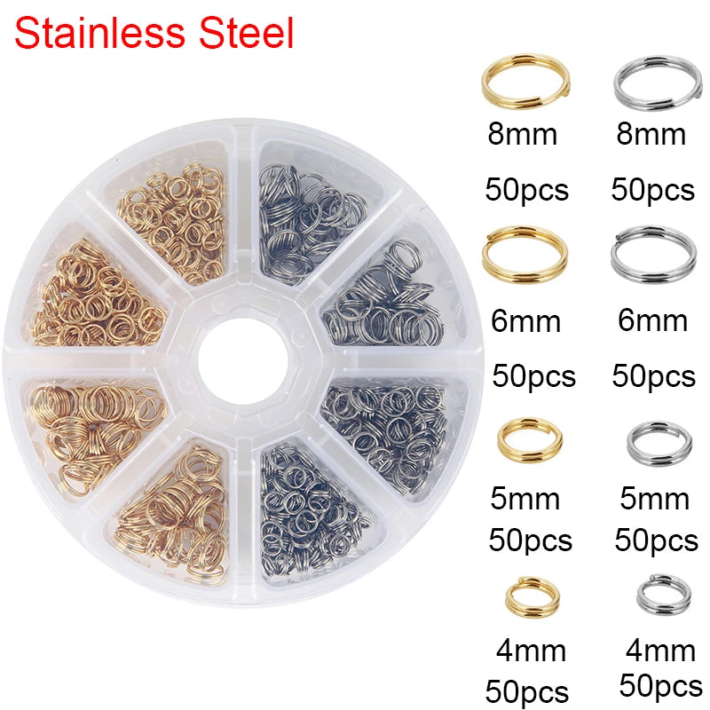 Stainless Steel Lobster Clasps Open Jump Rings Crimp Beads Caps For  Bracelet Necklace  Jewelry Findings Set