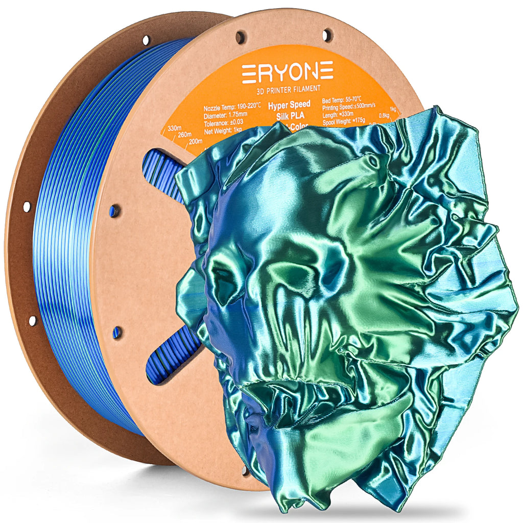 ERYONE 1KG Silk Dual Color PLA Series 3D Printer Filament 1.75mm,Coextrusion Silky Shiny Finish