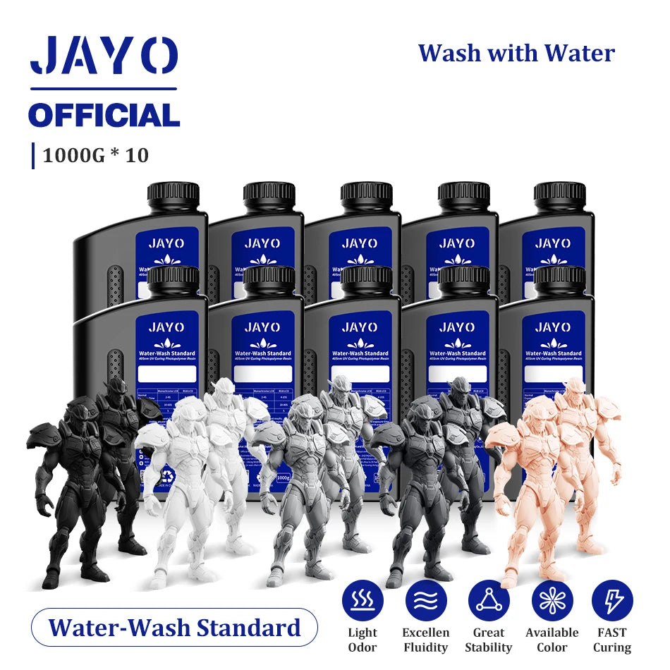 JAYO Water Wash  405nm UV Resin 10kg ABS Like 3D Printer Resin  Standard Rapid Photopolymer Resin for LCD/DLP/SLA