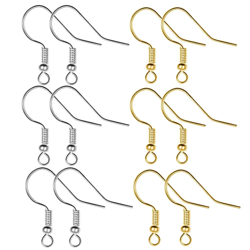 Earring Findings Stainless Steel Hypoallergenic Earring  Hooks 100/200pcs