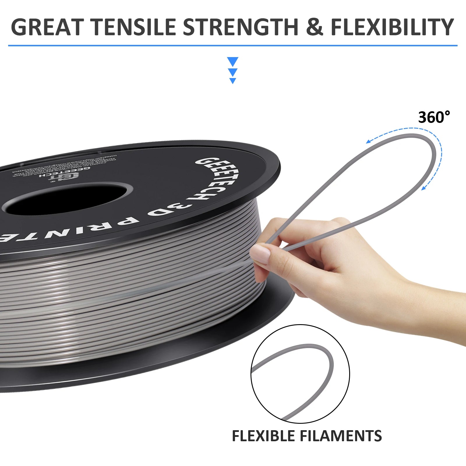 GEEETECH 10Kg In One Box Matte/PETG/Silk PLA/TPU/ABS 3D PLA Filament 1.75mm Spool Wire
