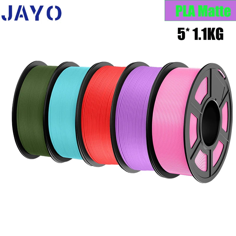 JAYO 5Rolls PLA/PLA Plus/Petg/ABS/TPU/PLA Metal/PLAYG/HS-PLA 3D Printer Filament 1.75mm FDM