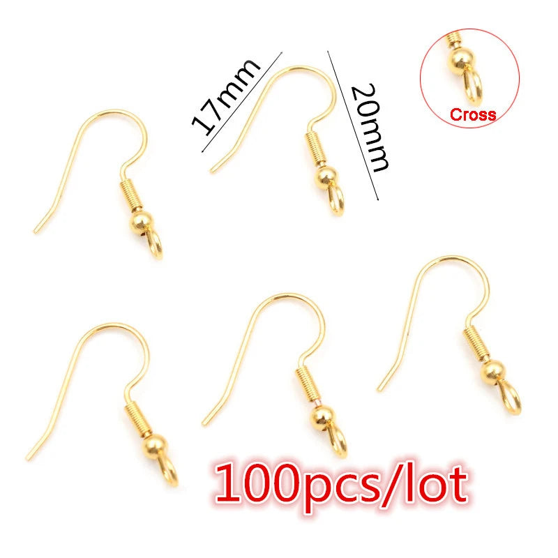 Stainless Steel Earrings Ear Wires  Jewelry Making Findings  30-100 Pieces