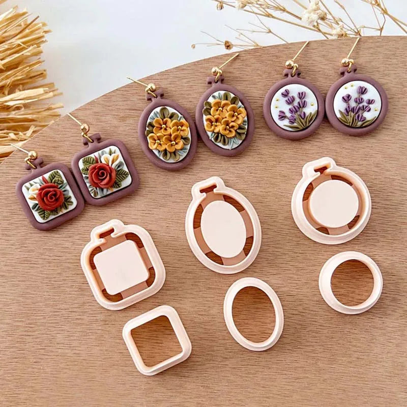 Embroidery Hoop Polymer Clay Cutters For Earring