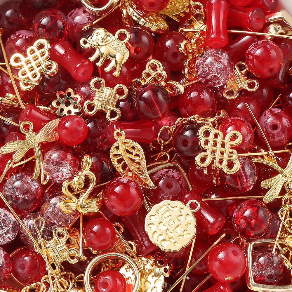 Mixed Glass Beads Metal Pendants For Bracelets & Necklaces