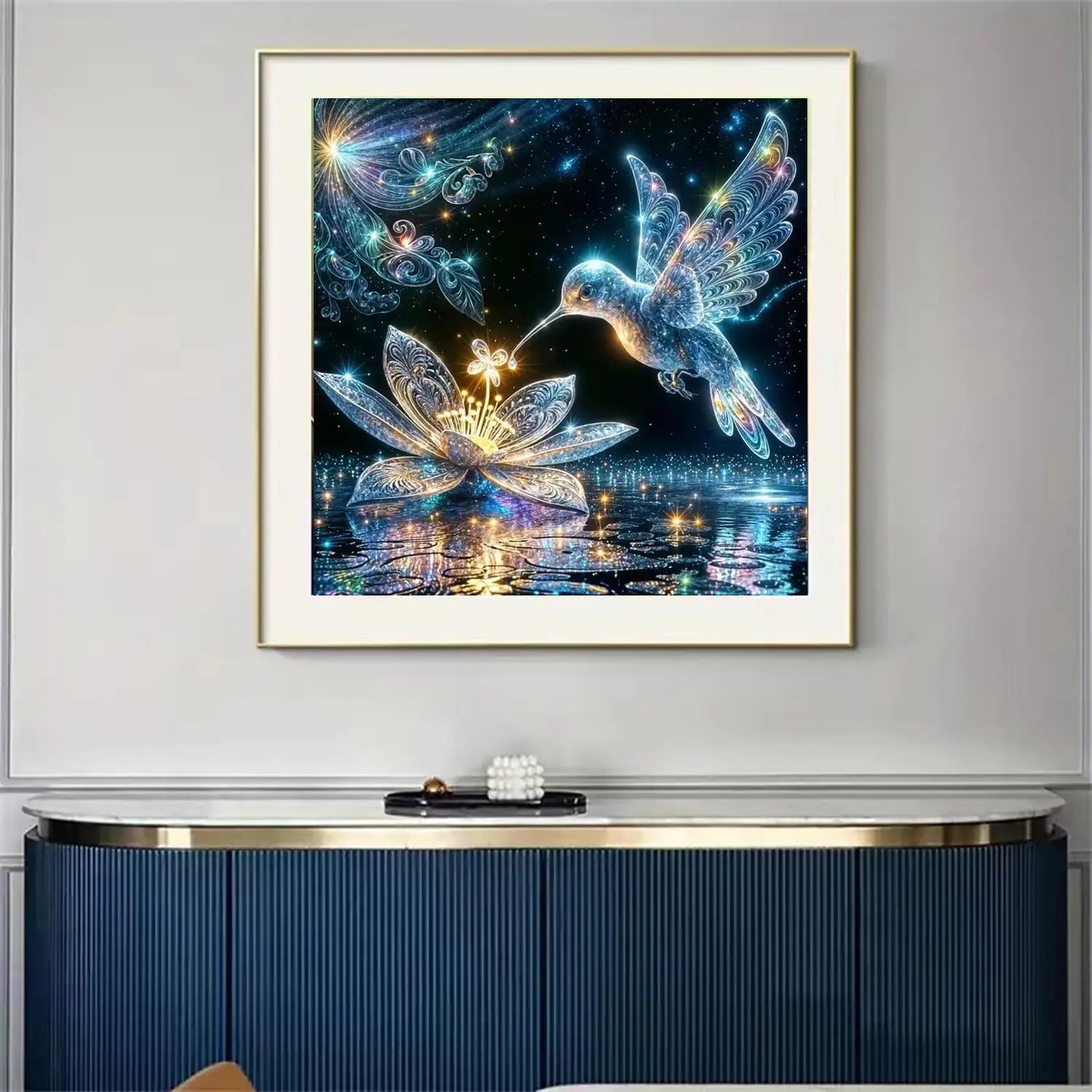 Hummingbird Diamond Painting Kit for Adults, 5D Full Drill Round Dots Art Craft Home Wall Decor 14x14 Inch