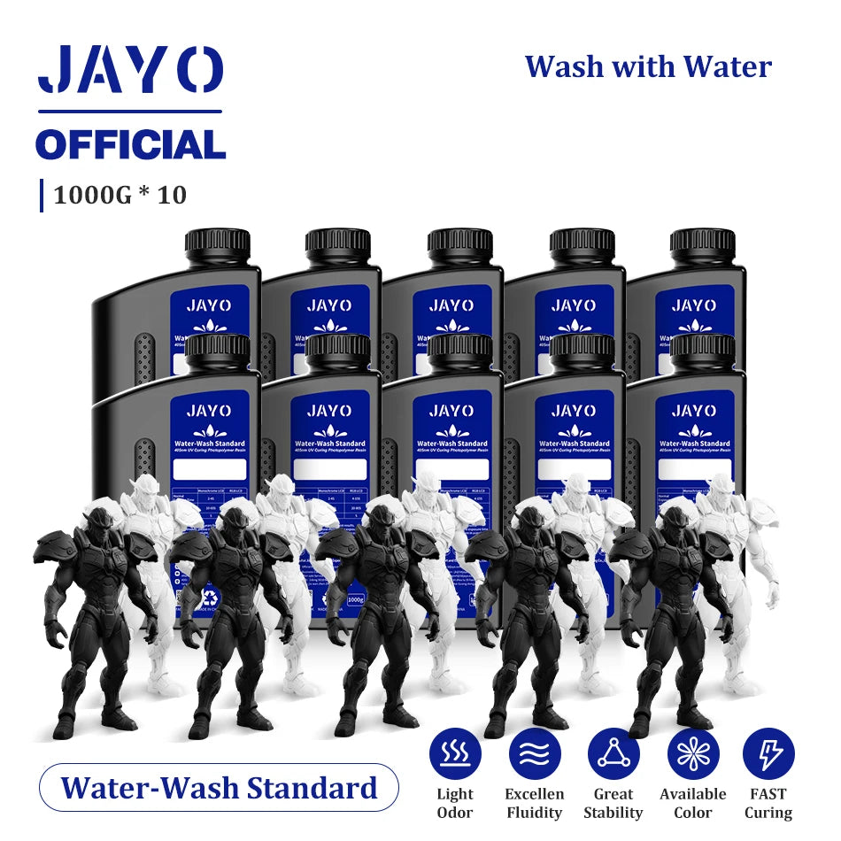 JAYO Water Wash  405nm UV Resin 10kg ABS Like 3D Printer Resin  Standard Rapid Photopolymer Resin for LCD/DLP/SLA
