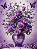 Floral Butterfly Diamond Painting Kit for Adults Beginners, 5D Full Drill Art Home Decor 12x16 Inch