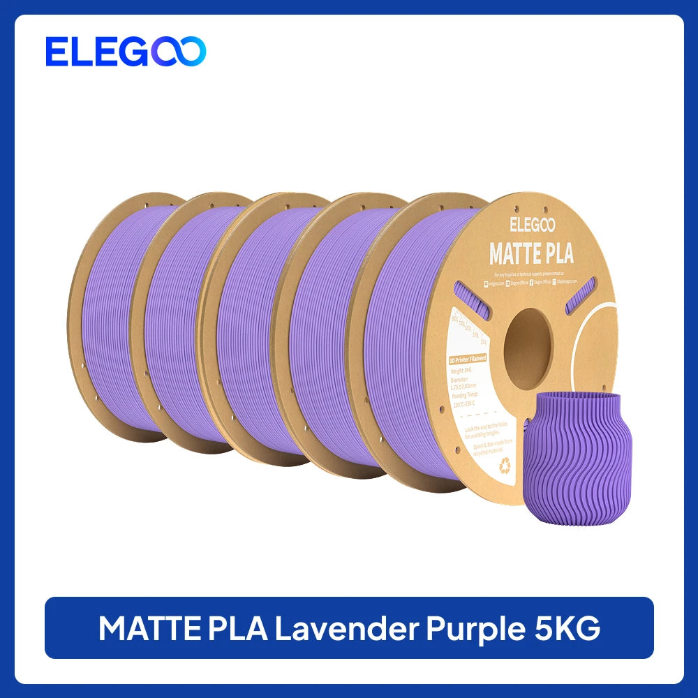 Matte Filament PLA 1KG for FDM 3D Printer PLA ELEGOO Dimensional Accuracy +/- 0.02mm
