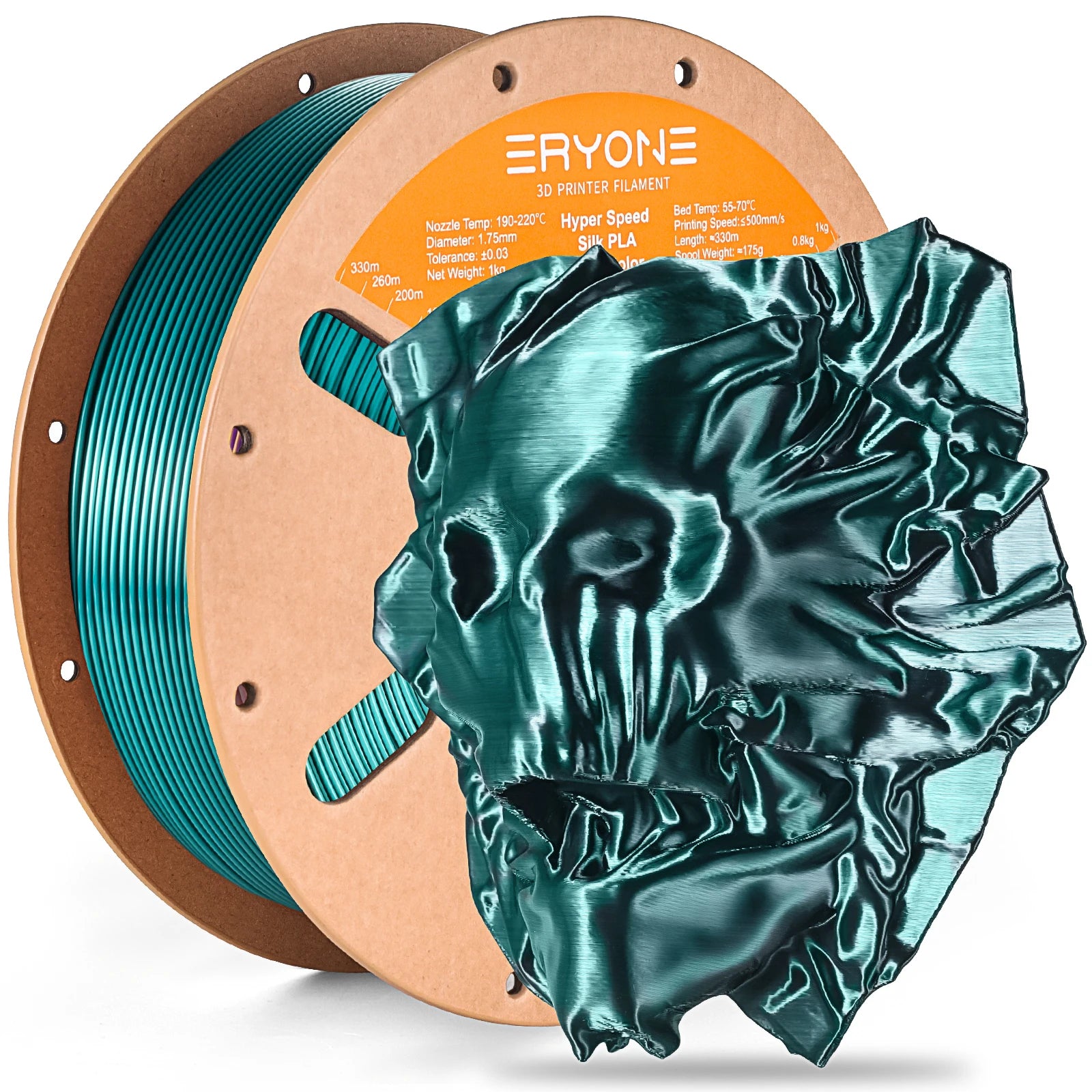 ERYONE 1KG Silk Dual Color PLA Series 3D Printer Filament 1.75mm,Coextrusion Silky Shiny Finish