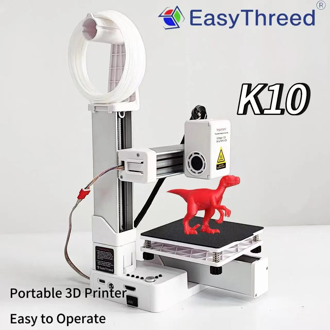 K10 Entry Level 3D Printer Mini Desktop Printing Machine Compatible with PLA TPU 1.75mm Filament Ideal for Kids Students Beginners  Printing Projects Compact Portable Design Easy to Operate Quiet Operation with One Key Printi