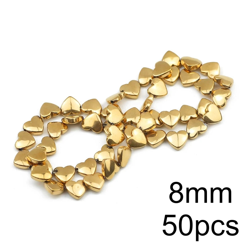 AAA+ Retention Color Natural Gold Plated Hematite  Loose Beads For Jewelry Making
