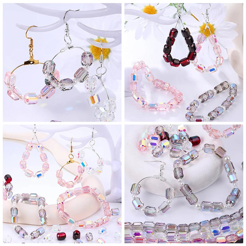 Crystal Glass  Beads Barrel Faceted for Bracelets, Necklaces, Earrings Jewelry Making 8mm