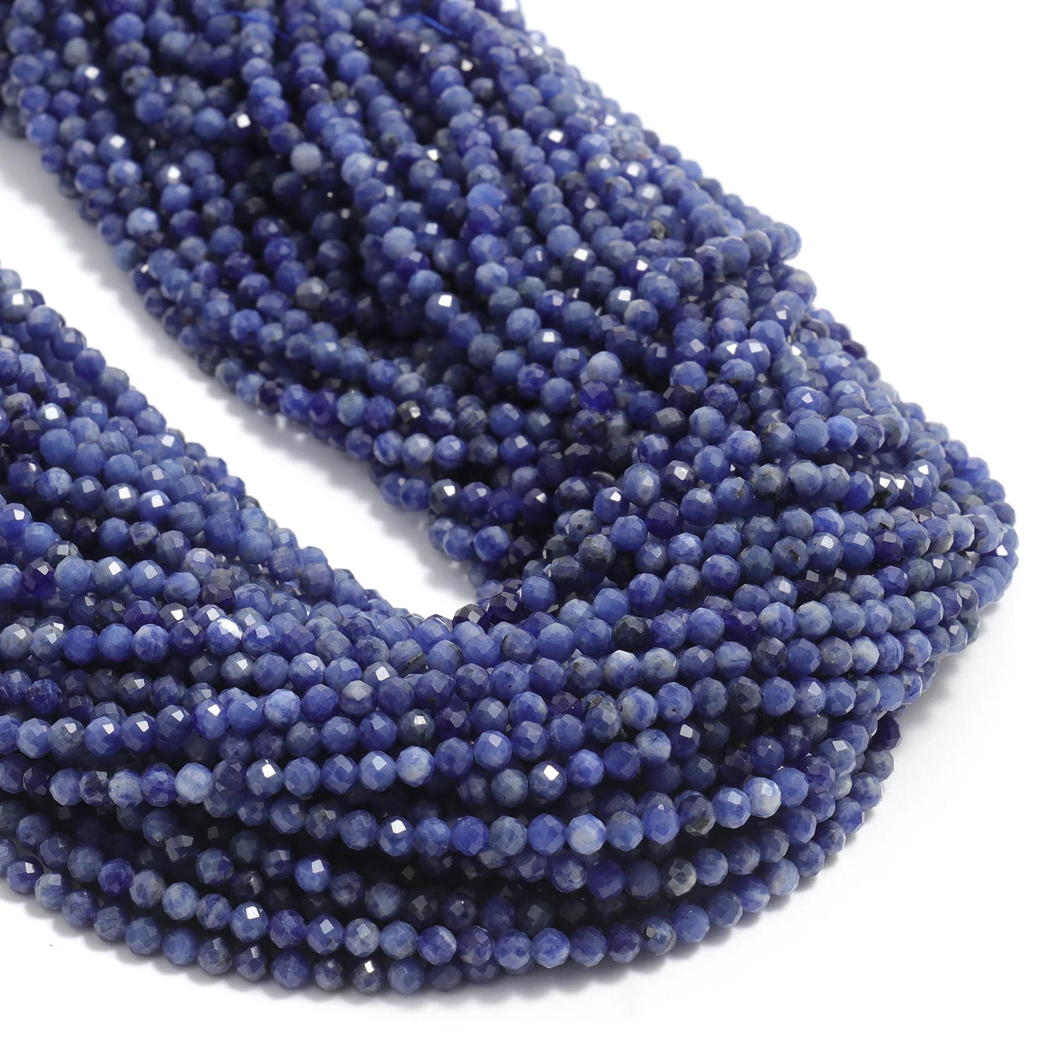 2, 3, 4mm Faceted Tiny Beads Natural Stone  Aquamarine Lapis Lazuli Tourmaline Amethyst  & More
 for Jewelry Making