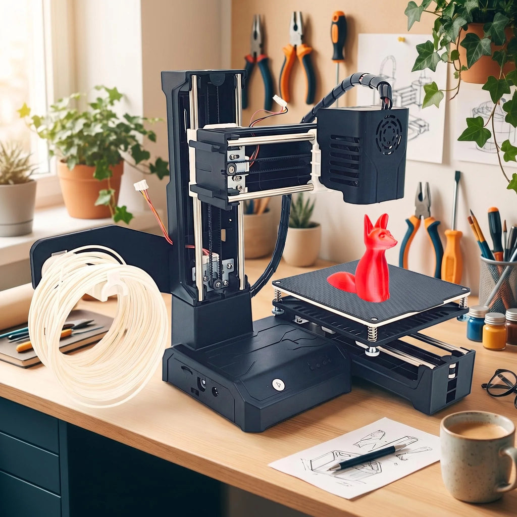 K10 Entry Level 3D Printer Mini Desktop Printing Machine Compatible with PLA TPU 1.75mm Filament Ideal for Kids Students Beginners  Printing Projects Compact Portable Design Easy to Operate Quiet Operation with One Key Printi