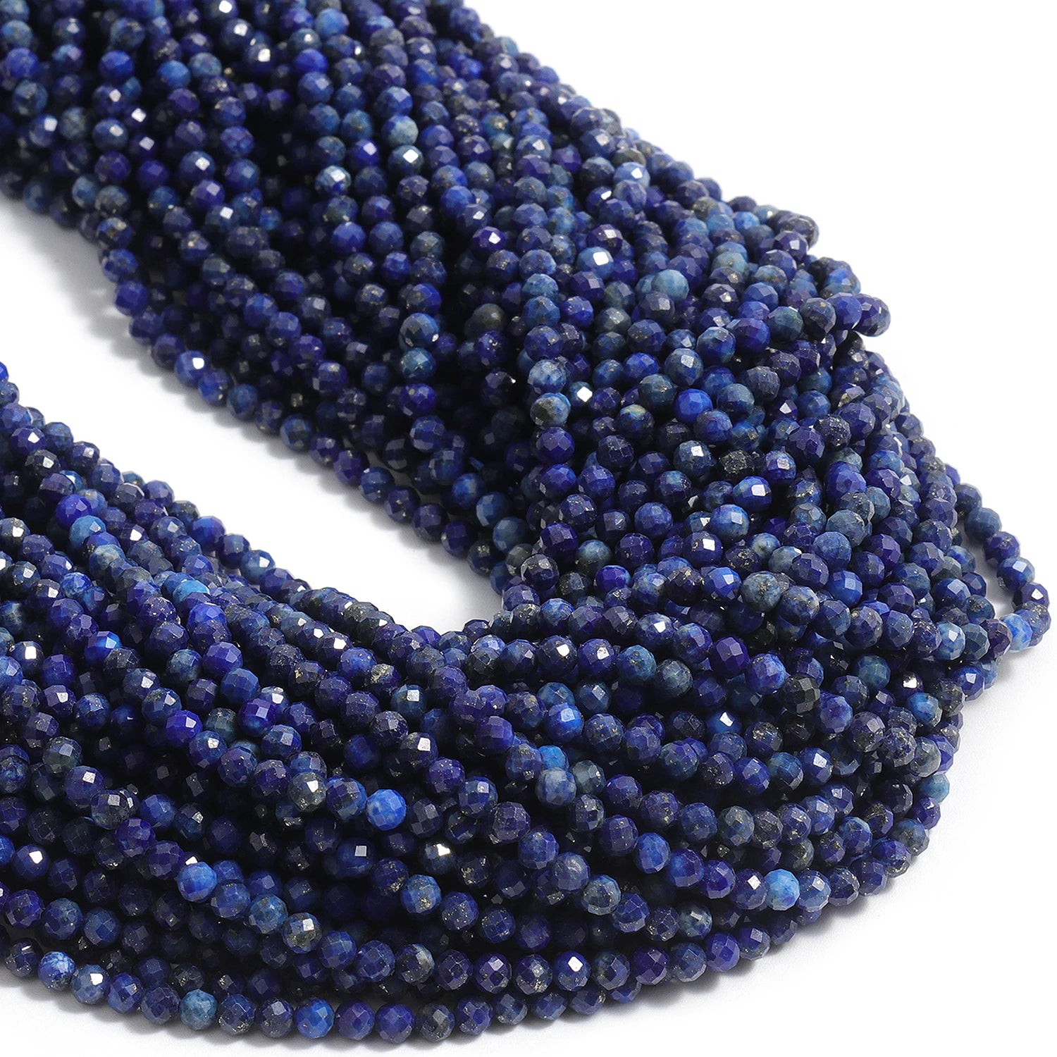 2, 3, 4mm Faceted Tiny Beads Natural Stone  Aquamarine Lapis Lazuli Tourmaline Amethyst  & More
 for Jewelry Making