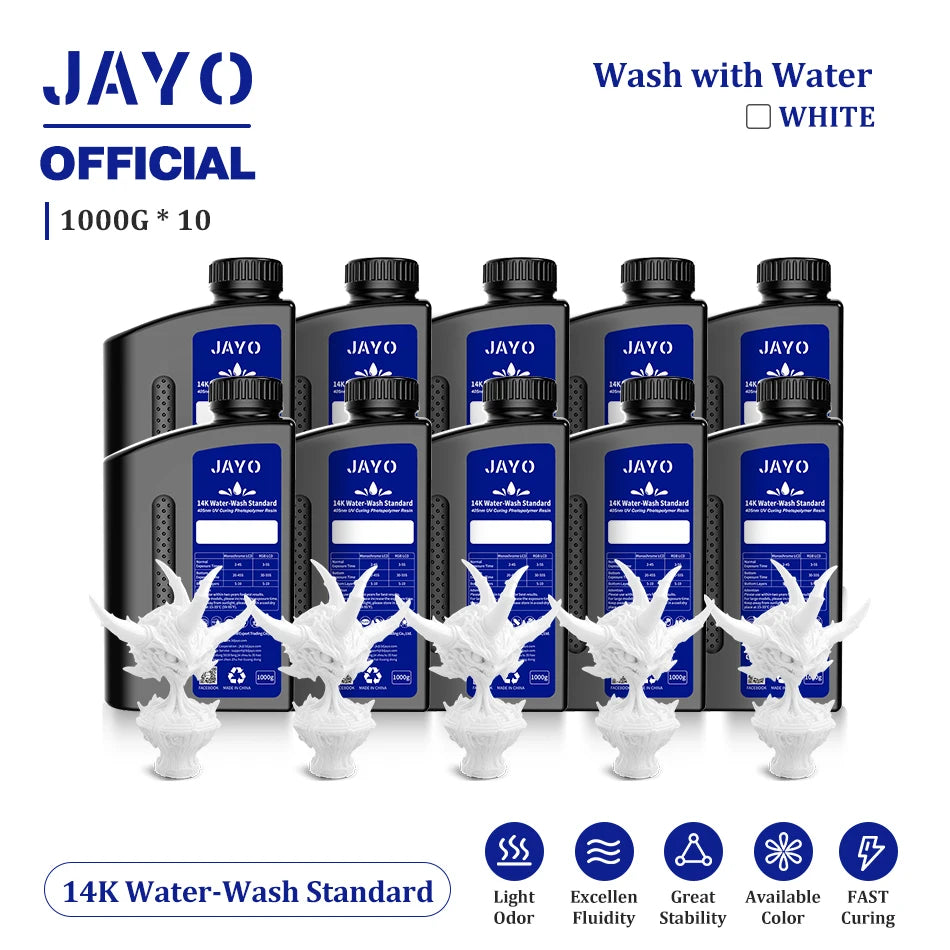 JAYO Water Wash  405nm UV Resin 10kg ABS Like 3D Printer Resin  Standard Rapid Photopolymer Resin for LCD/DLP/SLA