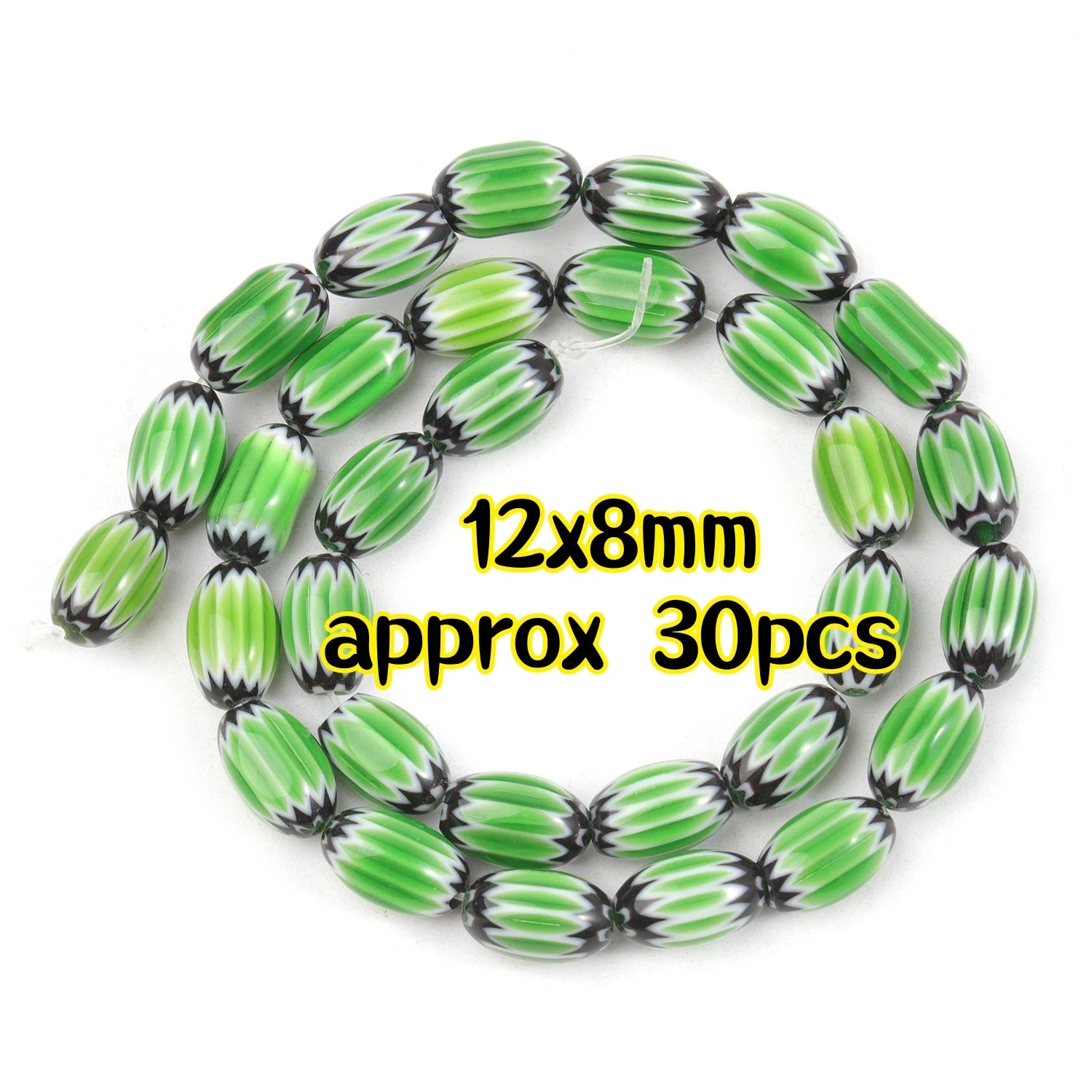 Multicolored Murano Glass Beads with Floral Dots in Various Types & Sizes, Oval and Round Loose Beads for Jewelry Making