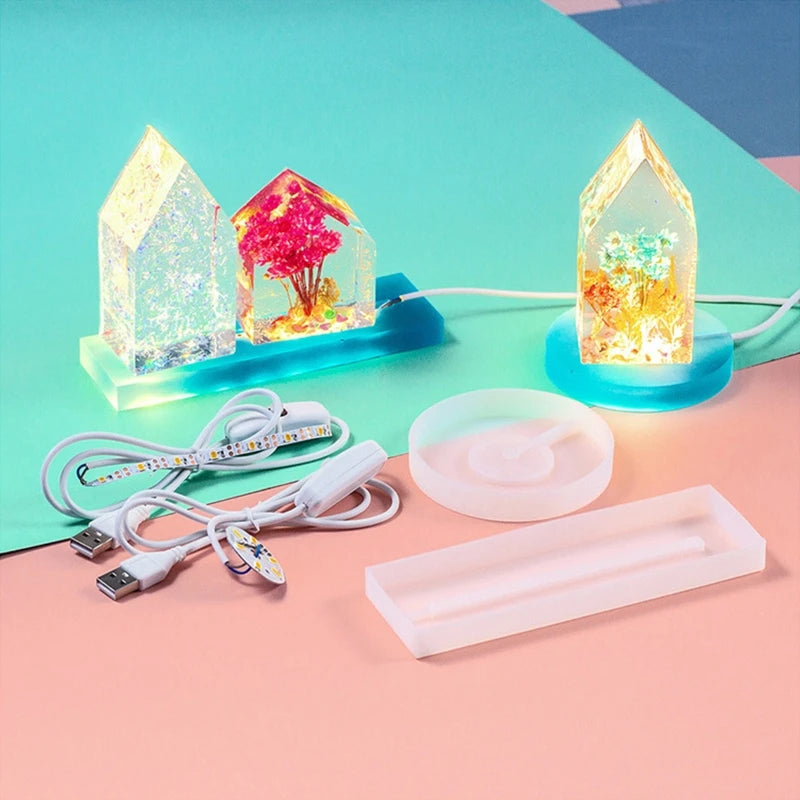 Lighted Lamp  Holder Mold  Resin Kit