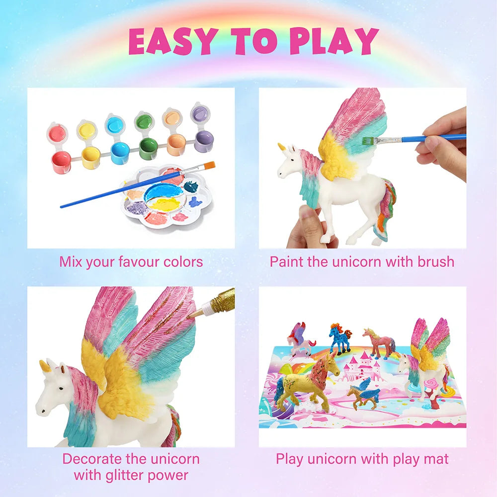 Kids Unicorn Painting Kit Toys, Glow in The Dark Unicorn Painting Gift for Kids, Arts & Crafts Supplies, Creative Painting Kit