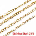 5 Meters Stainless Steel Gold Chains Bulk