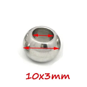 Stainless Steel  European Ball Metal Big Hole Spacer Beads for Jewelry Making Bracelets Necklaces  2 mm-12 mm  100pcs