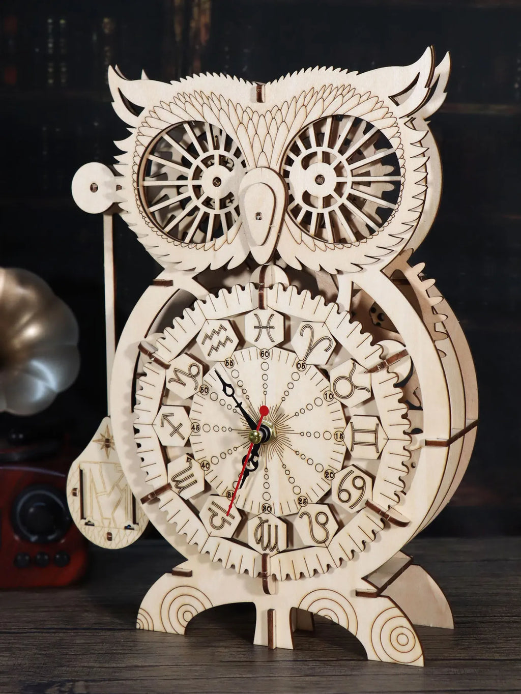 3D Wooden Puzzle Owl Clock Model To Build Kit for Adults