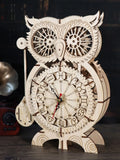 3D Wooden Puzzle Owl Clock Model To Build Kit for Adults