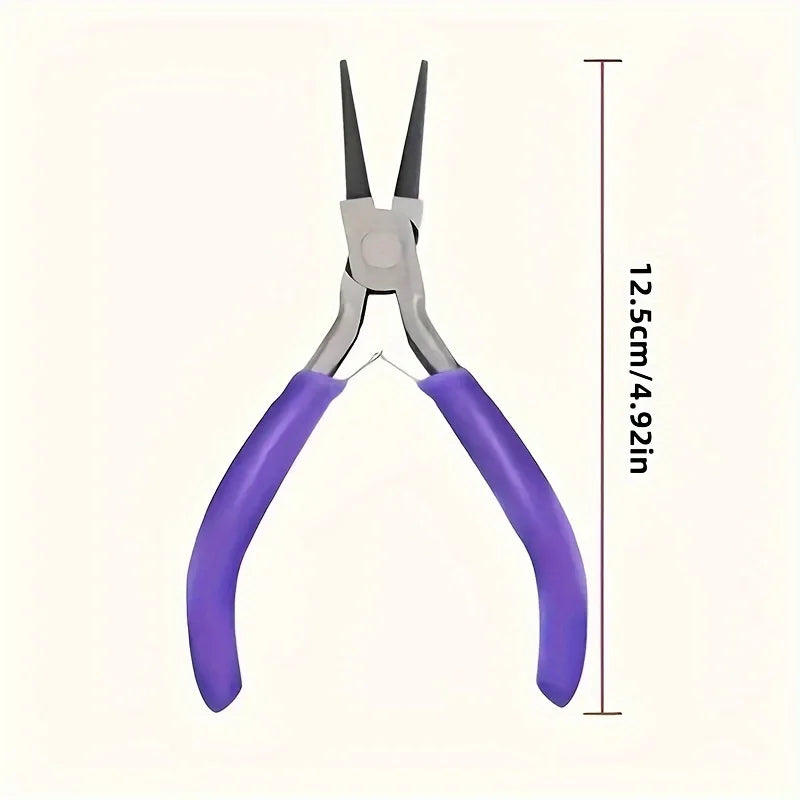 Multi functional jewelry pliers set - needle tip pliers, elbow pliers for bead stringing, repair, and handicrafts