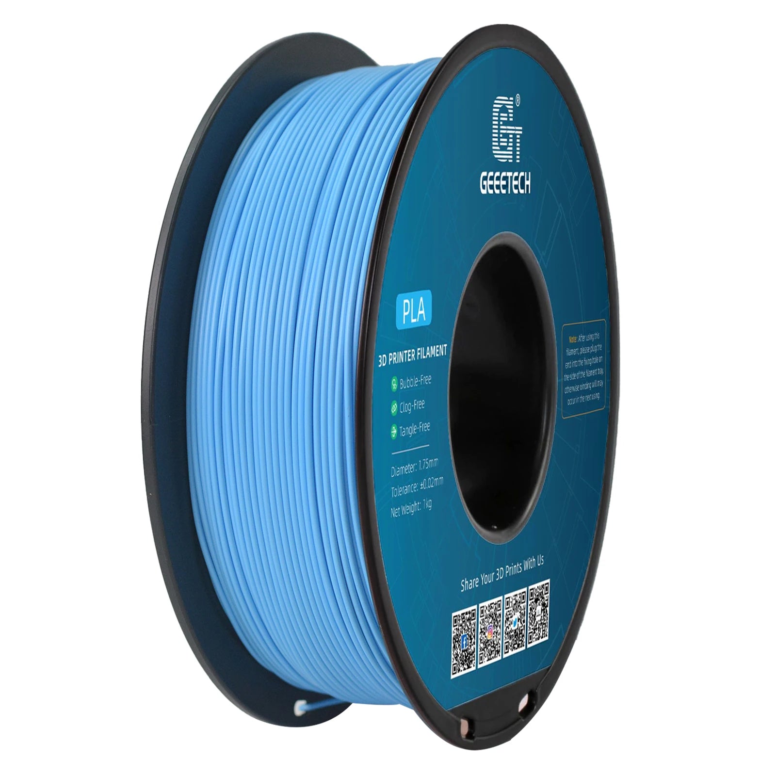 Geeetech 3d printer Filament PLA PETG Plastic 1kg 1.75mm,Tangle-Free,  wire materials, black, white, vacuum packaging