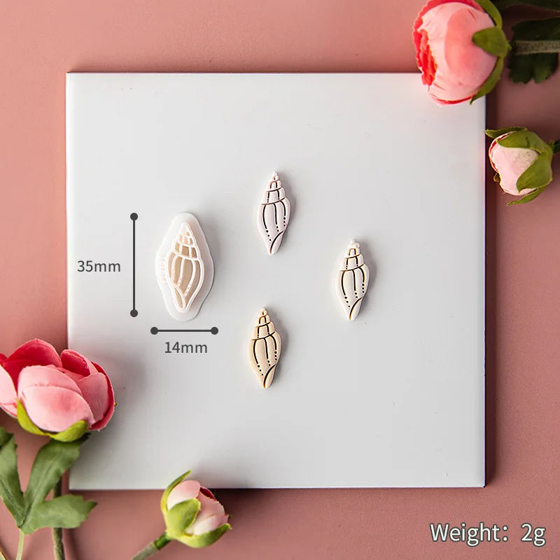Ocean Sea Polymer Clay Cutters Summer Beach Earring Embosser Cutter Shell Conch Fish Tail Shape Earring Mold for Pendant Jewelry