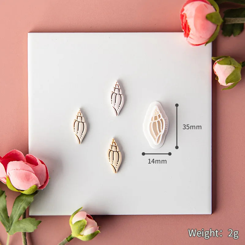 Ocean Sea Polymer Clay Cutters Summer Beach Earring Embosser Cutter Shell Conch Fish Tail Shape Earring Mold for Pendant Jewelry