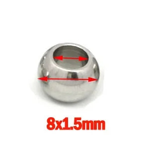 Stainless Steel  European Ball Metal Big Hole Spacer Beads for Jewelry Making Bracelets Necklaces  2 mm-12 mm  100pcs