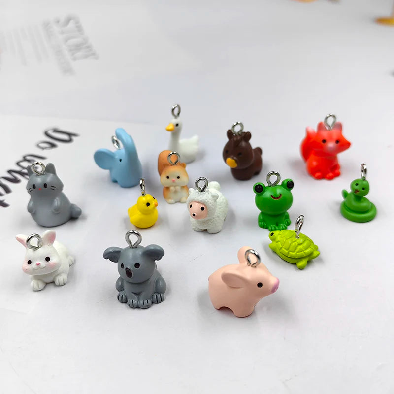 Cute Animal Charms For Jewelry Making 10pcs