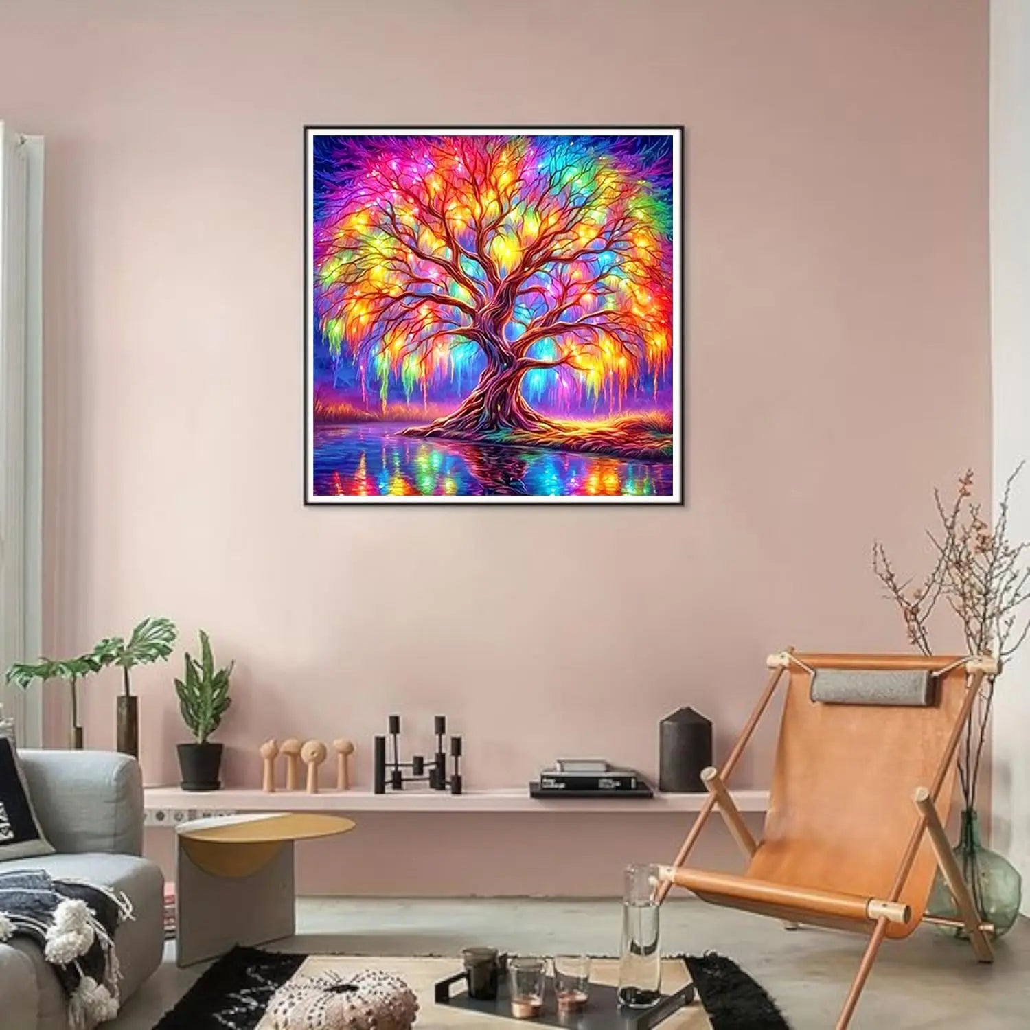 Tree of Life Diamond Painting Kit for Adults, Full Drill DIY Art with Round 5D Diamonds, Home Decor Craft 13.78x13.78 Inch