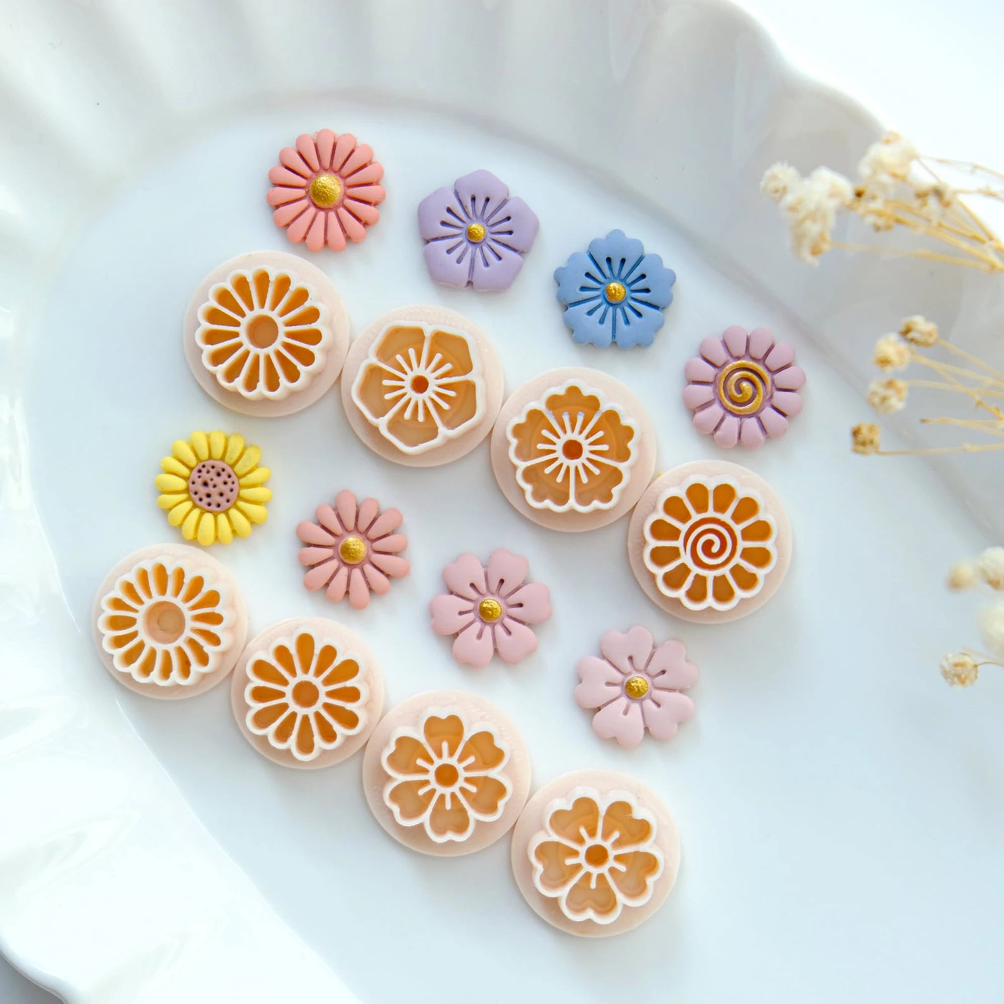Spring Flower  Polymer Clay Cutters
