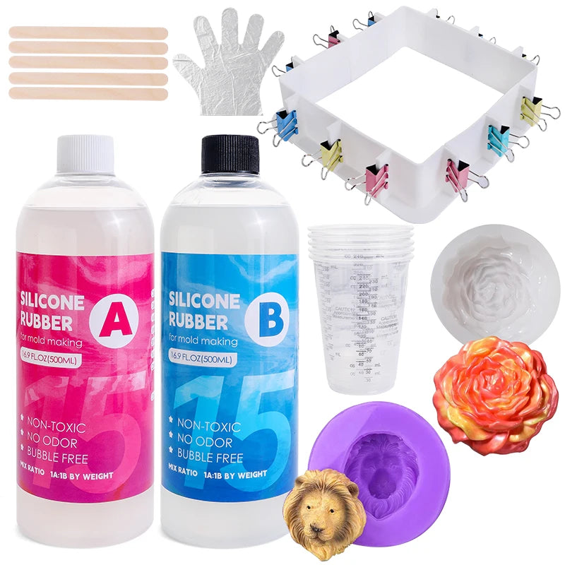 Silicone Mold Making Kit Fast Cure Mold Making Silicone Rubber Platinum Casting Resin Molds