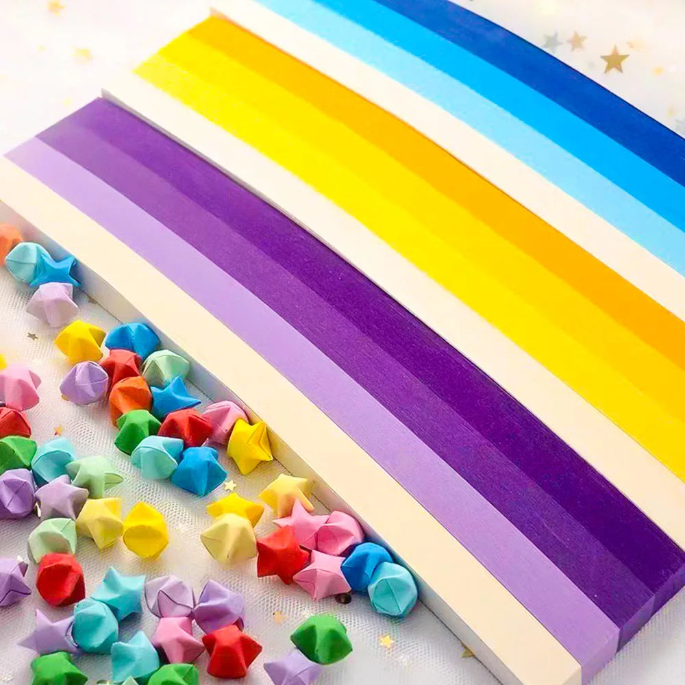 Rainbow Gradient Double Sided Origami Paper Stars
