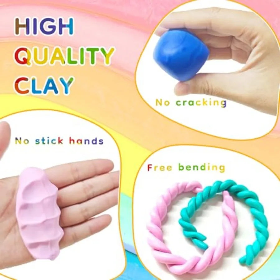 Polymer Clay Kit, 50 Colors Oven Bake Clay Modeling Clay for Adults, DIY Sculpting Craft Set with Sculpting Tools