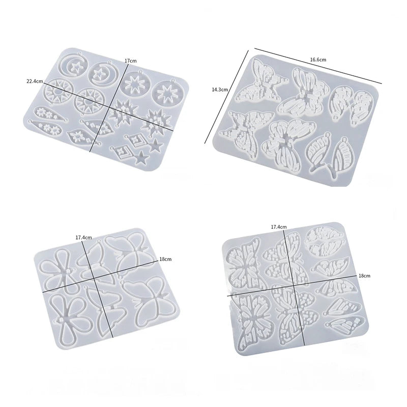 Butterfly Pendant Epoxy Resin Mold Earring Casting Silicone Mould for DIY Keychain Necklace Craft Jewelry Making Supplies