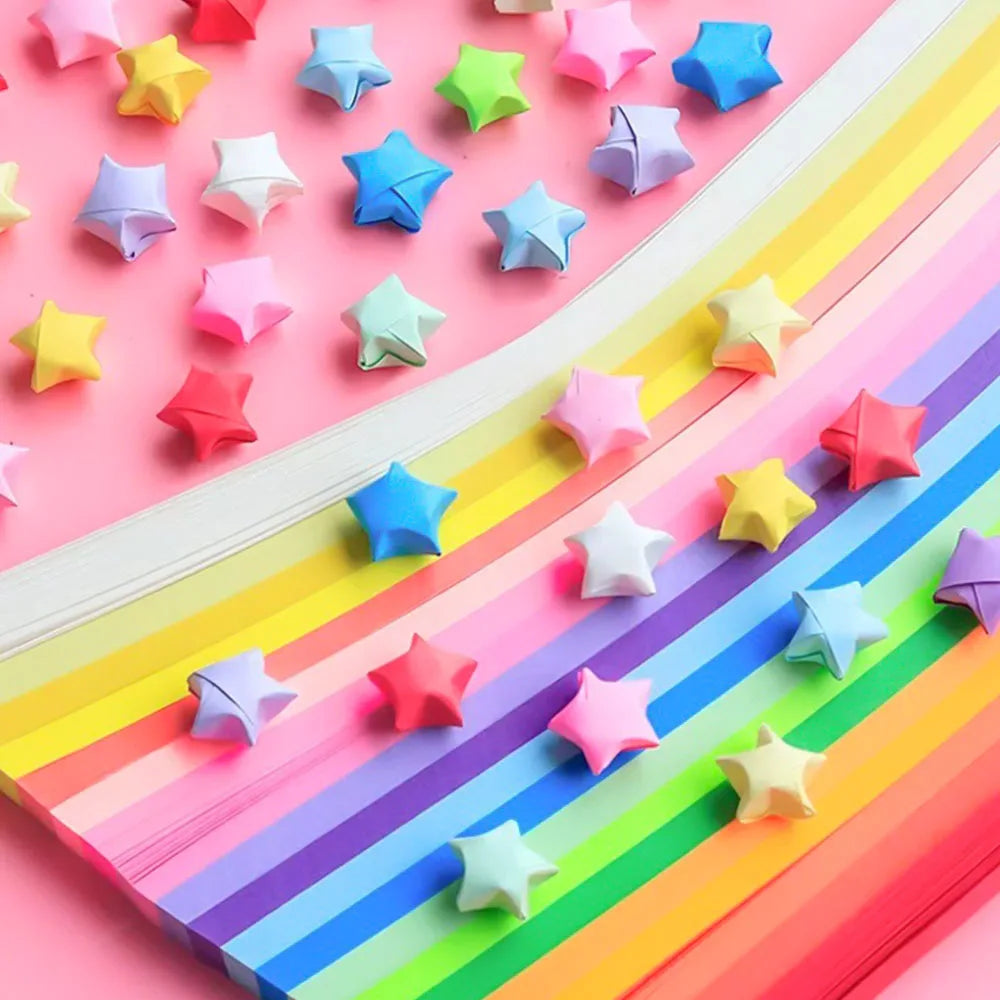 Rainbow Gradient Double Sided Origami Paper Stars