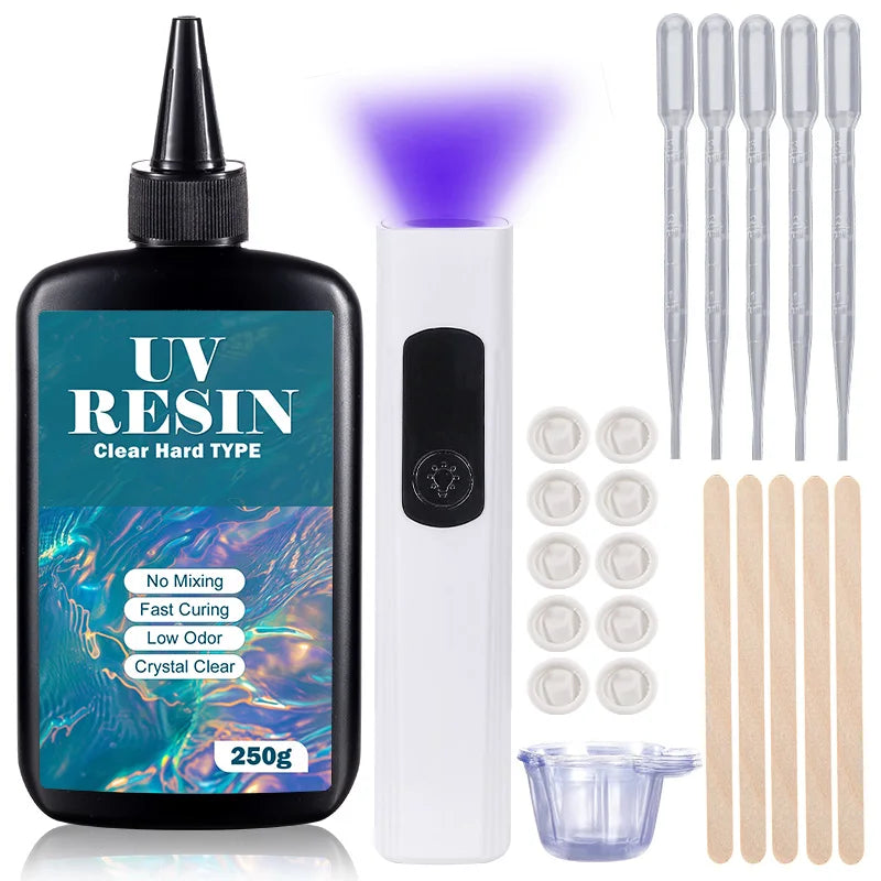 UV Resin Kit With Light Upgraded Hard Type Crystal Clear  Jewelry Making & More