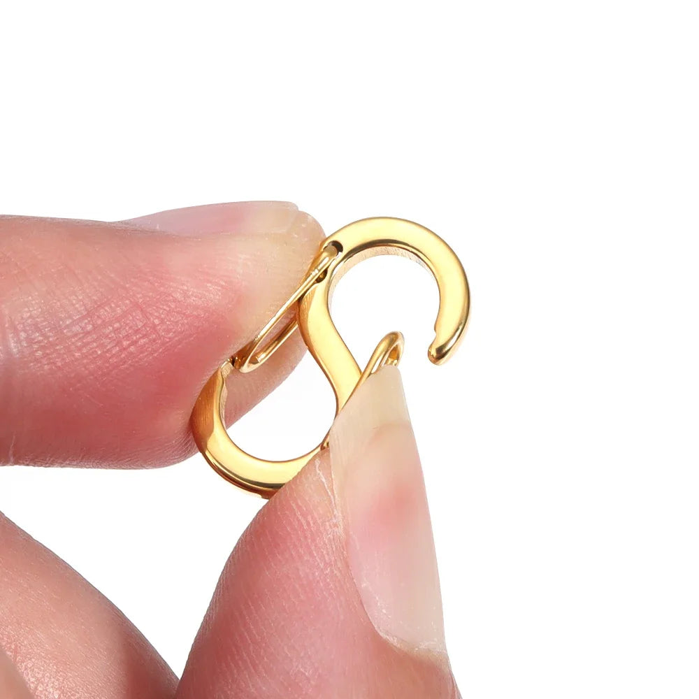 2-5pcs Gold Plated  Stainless Steel S Clasp  Connectors Necklace for  Jewelry Making