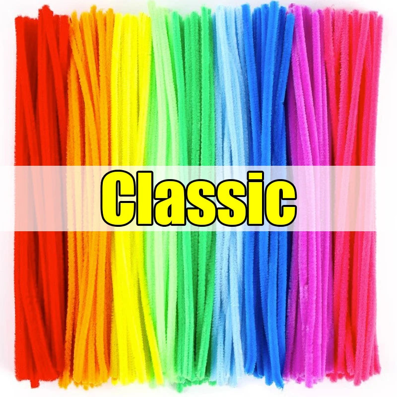 Colorful Twisting  Chenille Fluffy Pipe Cleaners Stems Kids Art