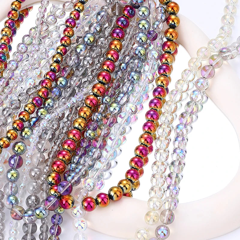 Glass Bubble Round Beads AB Colors for Earring, Bracelets, Necklaces Key Chains Jewelry Making 6-10mm